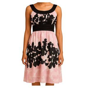 Dress Fashion Bug Sleeveless Empire Waist Pink Black Key Hole Women's 16 WOMAN'S